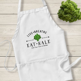 Delantal Kale Vegetarian Live Breathe Eat Kale Personalizad