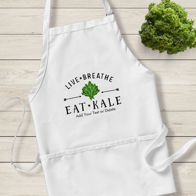 Delantal Kale Vegetarian Live Breathe Eat Kale Personalizad (Subido por el creador)