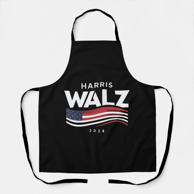 Delantal Kamala Harris Tim Walz Vals 2024 Elección (Anverso)