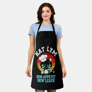 Delantal Kat Lym Sarcastic Chef Cat - Bon Appetit Now Leave