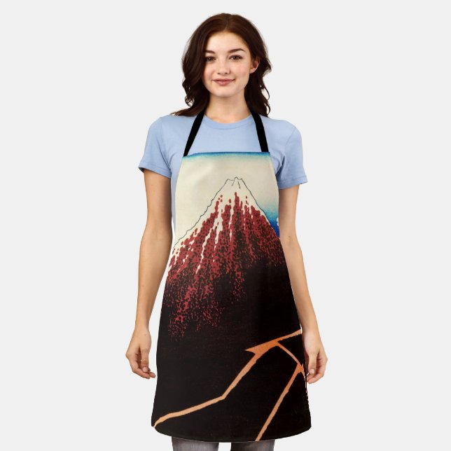 Delantal Katsushika Hokusai - Rayos debajo de la cumbre (Gastado)