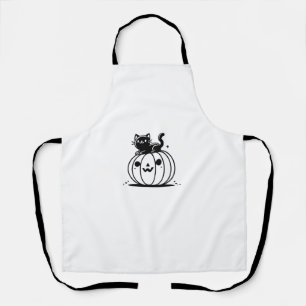 Delantal Kawaii Anime Halloween Gato Calabaza Niños Mujeres
