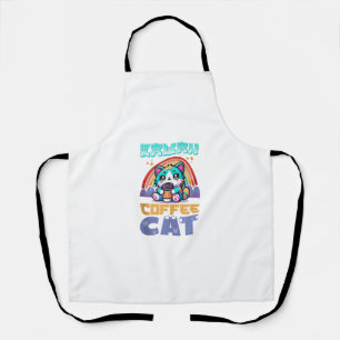 Delantal Kawaii Coffee Cat Adorable Anime Style