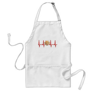 Delantal Kawaii Cute Kitten Ramen EKG Heartbeat Otaku Anime