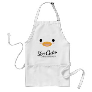 Delantal Kawaii Duck Tongue "Demasiado lindo para ser serio