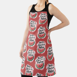Delantal Kawaii "Eres Único en un Melón" Pun de Sandía Ador