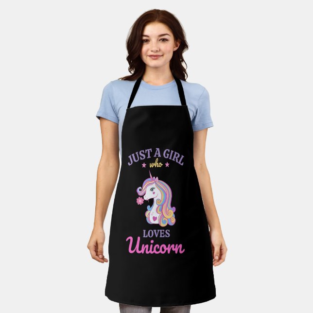 Delantal Kawaii Rainbow Unicornio mágico colorido (Gastado)