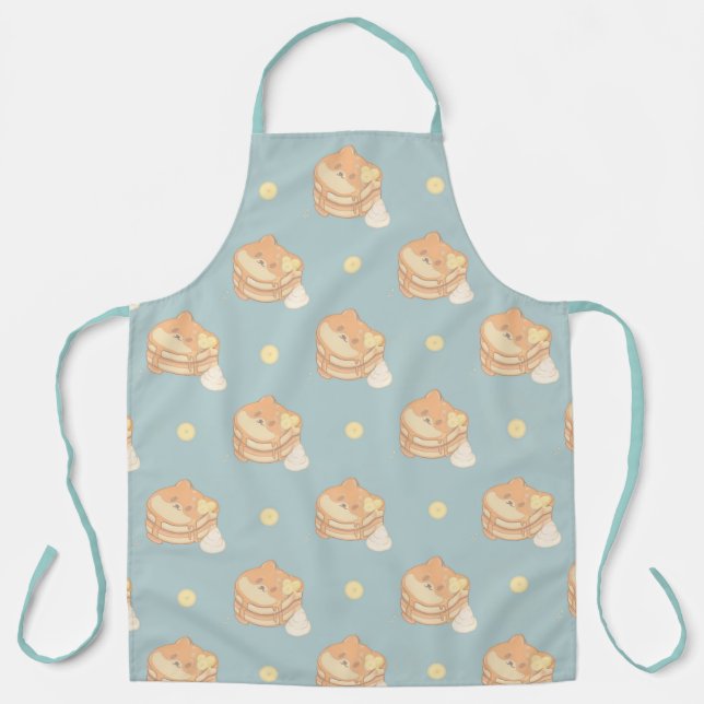 Delantal Kawaii Shiba Inu Pancake Postres Apron - Azul (Anverso)