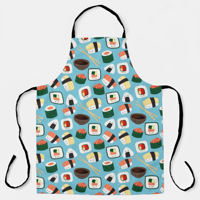 Delantal Kawaii Sushi comida asiática (Anverso)