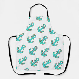 Delantal Kawaii Turquoise Anchor - Fantástico y Alegre