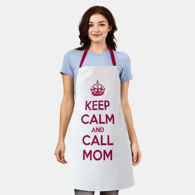 Delantal Keep Calm and Call Mom (Gastado)