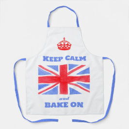 Delantal Keep Calm Bake On Union Jack British Flag Unisex