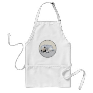 Delantal Keeshond Sleeping Pinting Pintura Original De Perr