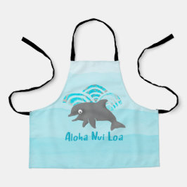 Delantal Keiki Watercolor Dolphin Wave