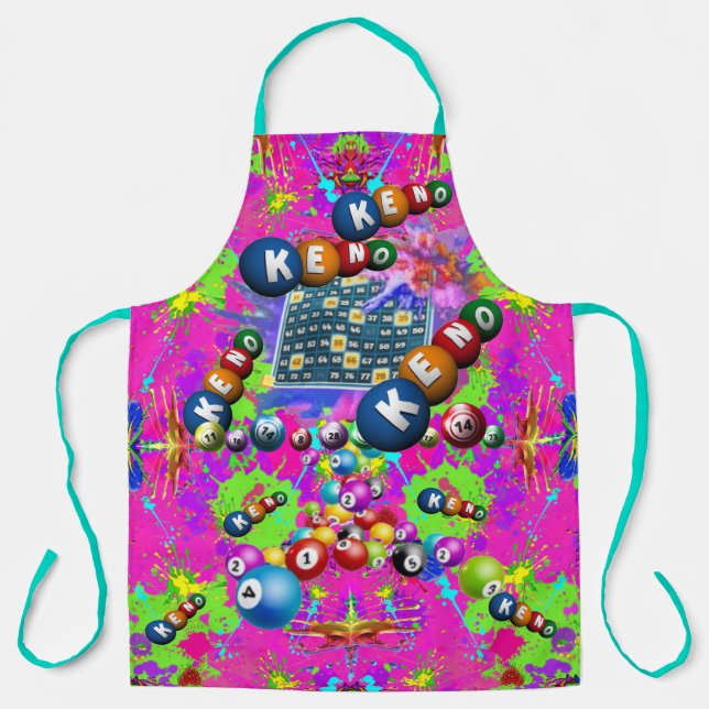 Delantal Keno Keno Paint salpicado CBDOilPrincess (Anverso)