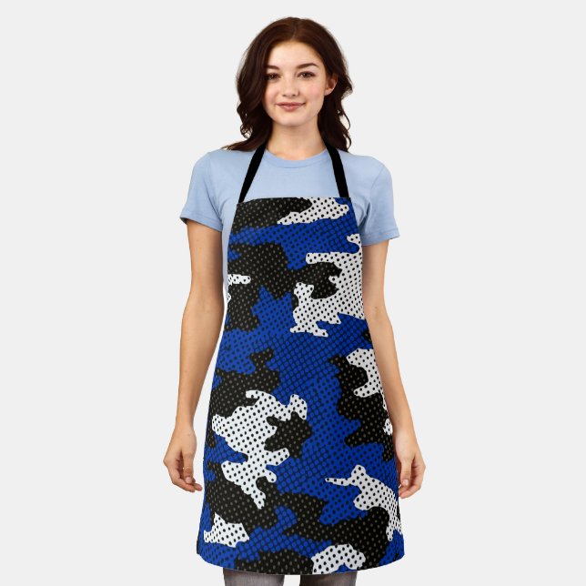 Delantal Kentucky Blue White Classic Camo Pattern (Gastado)