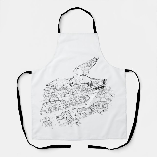 Delantal Kestrel sobre la imagen/boceto de la ciudad (Anverso)