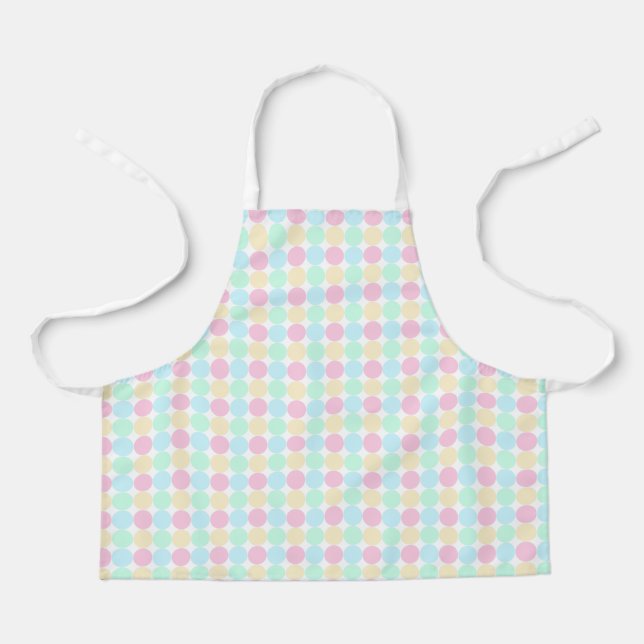 Delantal Kids' Kitchen Apron: Colorful Pastel Polka Dots (Anverso)