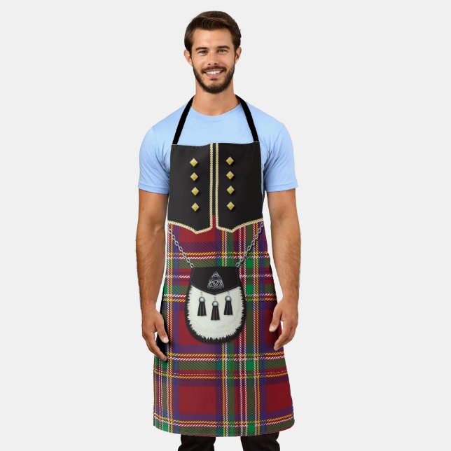 Delantal kilt y esporran apron para hombres (Gastado)