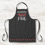 Delantal King de langosta - Funny hierba de langosta<br><div class="desc">Obtén montones de perlas y felicita este divertido diseño de Crawfish Mardi Gras en el carnaval de este año. Perfecto para cualquiera que planee asistir o alojar una velada de langosta en el Mardi Gras. También haría mucha ropa para tu desfile o fiesta del Mardi Gras. Con cangrejos de río...</div>