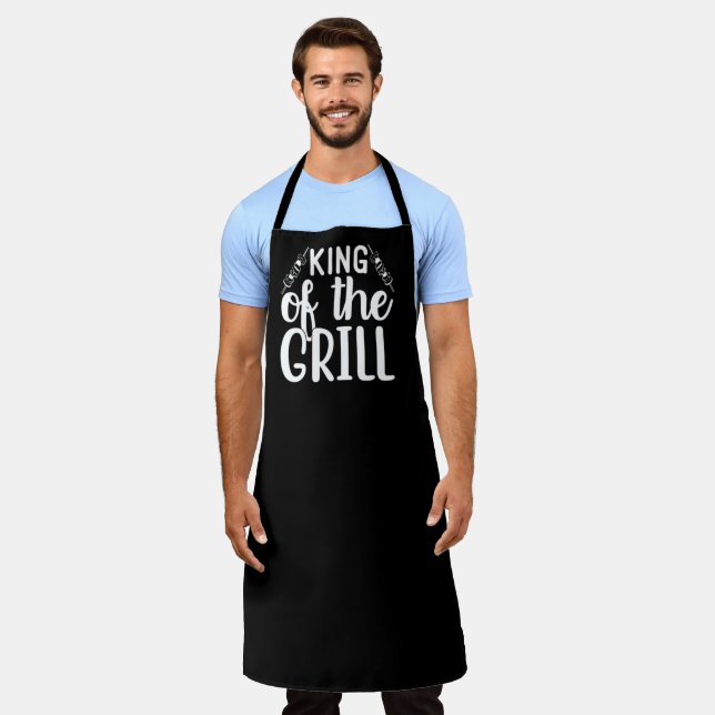 Delantal King Of The Grill BBQ Gran Apron Negro (Gastado)