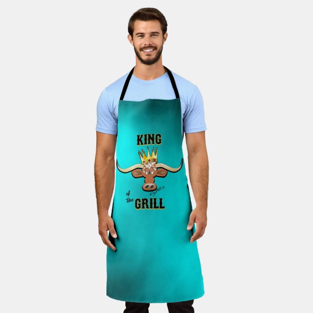 Delantal King Of The Grill - Cómico Steer (Gastado)