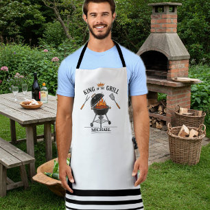 Delantal King of the Grill White Striped Apron