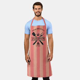Delantal King of the Kitchen Vintage Stripes Personalizado