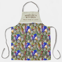 Delantal Kingfisher y flores nativas australianas