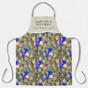 Delantal Kingfisher y flores nativas australianas