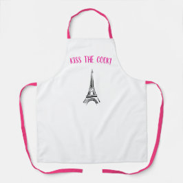 Delantal Kiss the cook Paris apron pink and black valentine