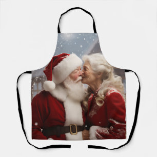 Delantal Kissing Mr. y la Sra. Santa Claus