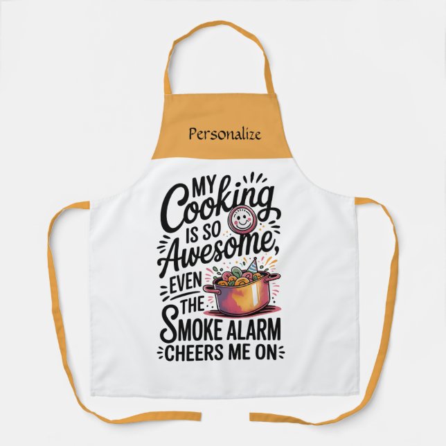 Delantal Kitchen Cooking Funny Humor Quote Personalize (Anverso)