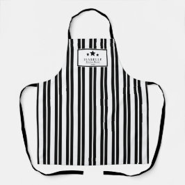 Delantal Kitchen Master Black and White Stripes Apron