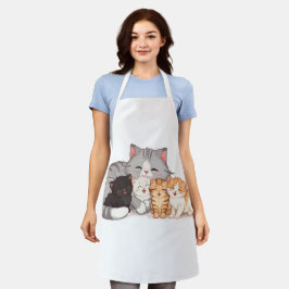 Delantal Kitten Family Cuddle Portrait