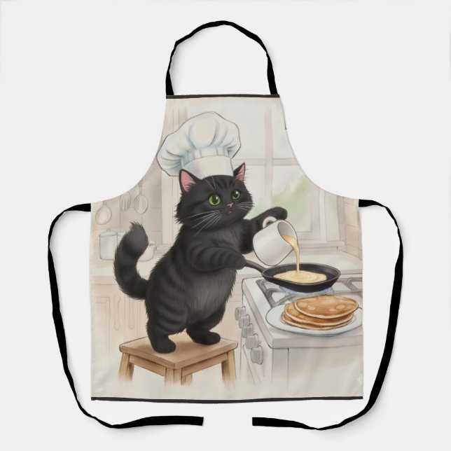 Delantal Kitty Kichen Gato Negro (Anverso)