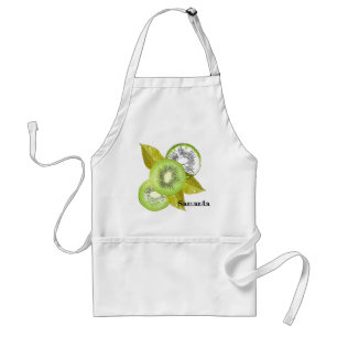 Delantal Kiwi, frugal, verde y blanco, fresco, jugoso, blan