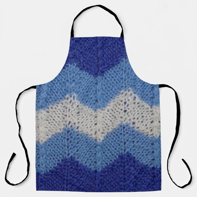 Delantal Knit rayado azul y blanco (Anverso)