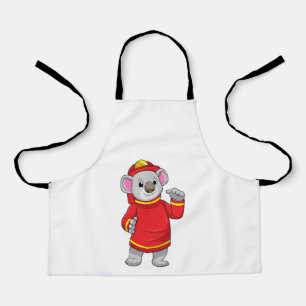 Delantal Koala como bombero con casco