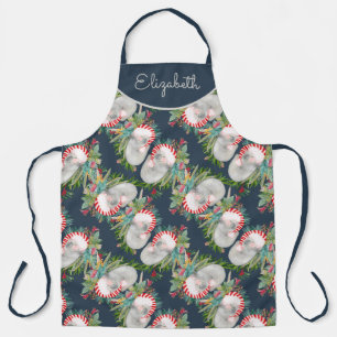Delantal Koala de Navidad Azul Personalizado