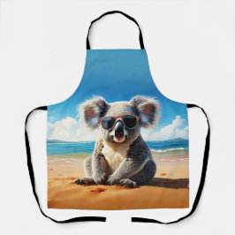 Delantal Koala en una playa de arena