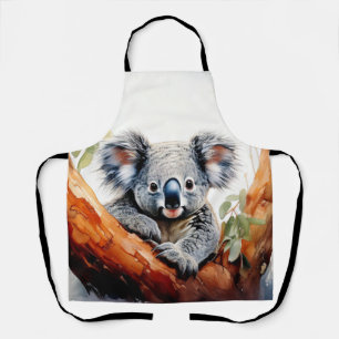 Delantal Koala sentado en un árbol de goma
