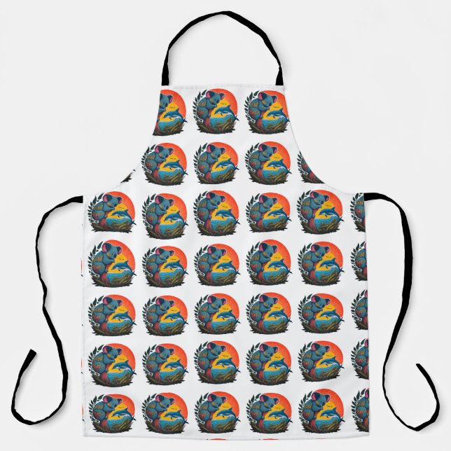 Delantal Koala y delfín (Anverso)