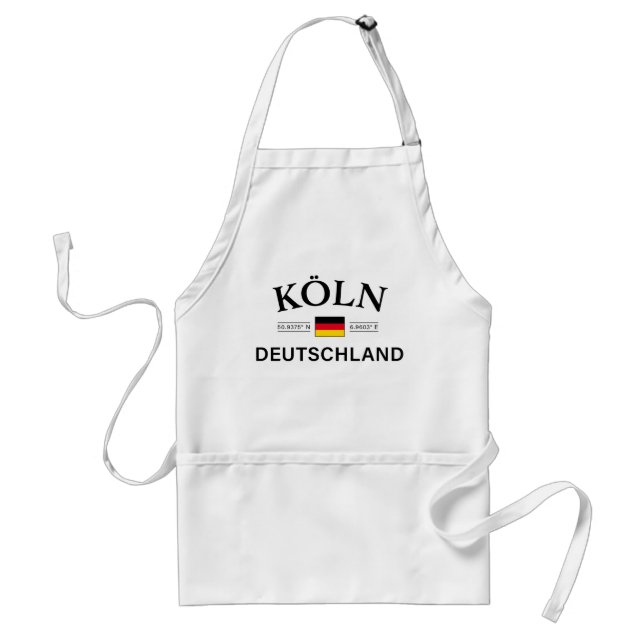 Delantal Koln (Colonia) Coordenadas Deutschland Alemán (Frente)