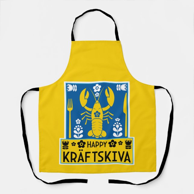Delantal Kräftskiva - Fiesta sueco de langostas (Anverso)