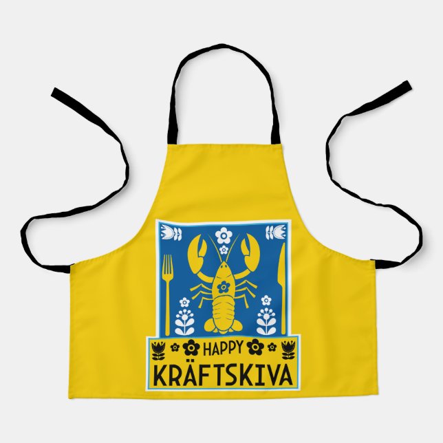 Delantal Kräftskiva - Fiesta sueco de langostas (Anverso)