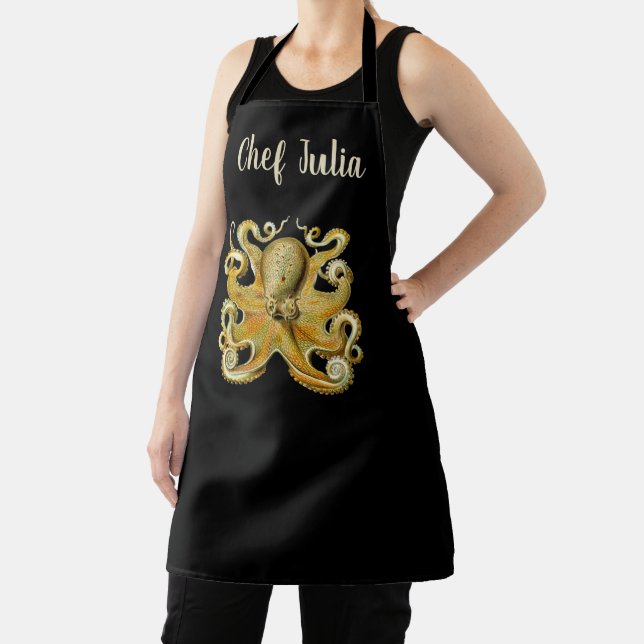 Delantal Kraken Antiguo, Pulpo Gamochonia, Ernst Haeckel (in situ)