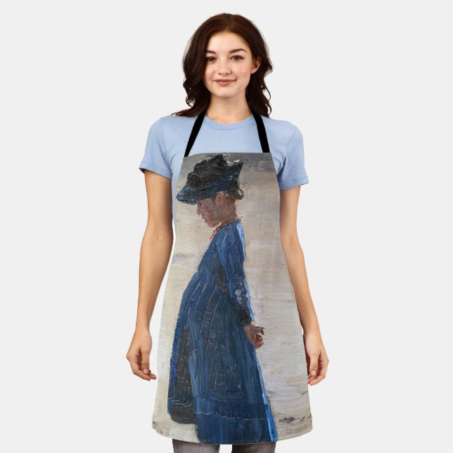 Delantal Kroyer - Niña pequeña de pie en la playa Skagen (Gastado)