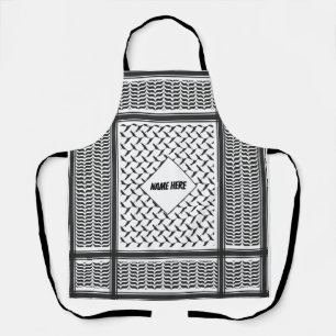 Delantal Kuffiya jordano palestino shemag negro y blanco