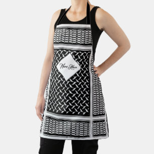 Delantal Kuffiya jordano palestino shemag negro y blanco